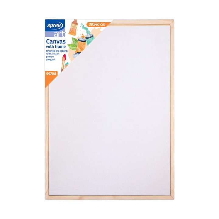 Платно с рамка, Spree, Грундирано, 30x40 см, Памук 100%