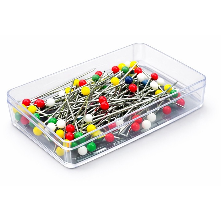 Szuperfinom acél tűk – 80 darab, színes fejjel