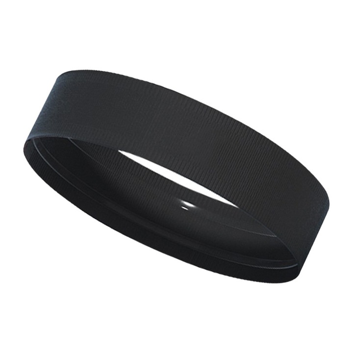 Banda sport pentru cap, elastica, antiderapanta, neagra, pentru fitness si yoga