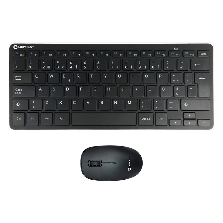 Tastatură și mouse fără fir Unykach MK288 Pro Nano, 79 taste, 1200 DPI, ergonomică, multicolor