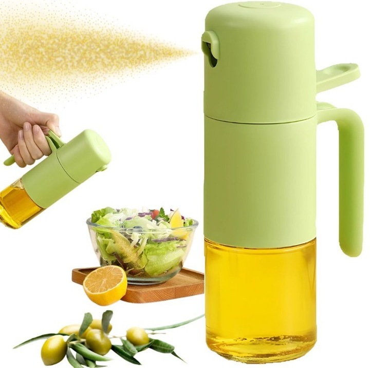 Диспенсър за олио и оцет BOGADINI, 210 мл, прозрачно стъкло, ергономична пръскачка