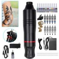 Kit Aparat Rotativ Pentru Tatuaje, Sursa De Alimentare Cu Cartuse, Pedala Pentru Artisti Tatuatori, Set Pistol Tatuaj Pentru Incepatori, Kit Complet Pentru Tatuaje Incepatori Cu Cerneala
