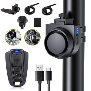Alarma De Bicicleta Wireless Cu Telecomanda, Sistem De Senzor De Miscare Cu Vibratii De 115db, Alarme De Bicicleta Reincarcabile Usb-C Pentru Biciclete Electrice Motociclete Scutere Impermeabila IPX5