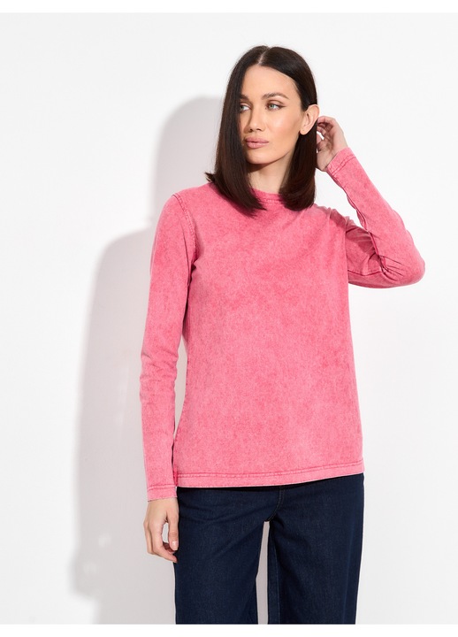 Bluza pentru femei, MOD KIDS, oversized, efect stonewash, crimson, marimea S