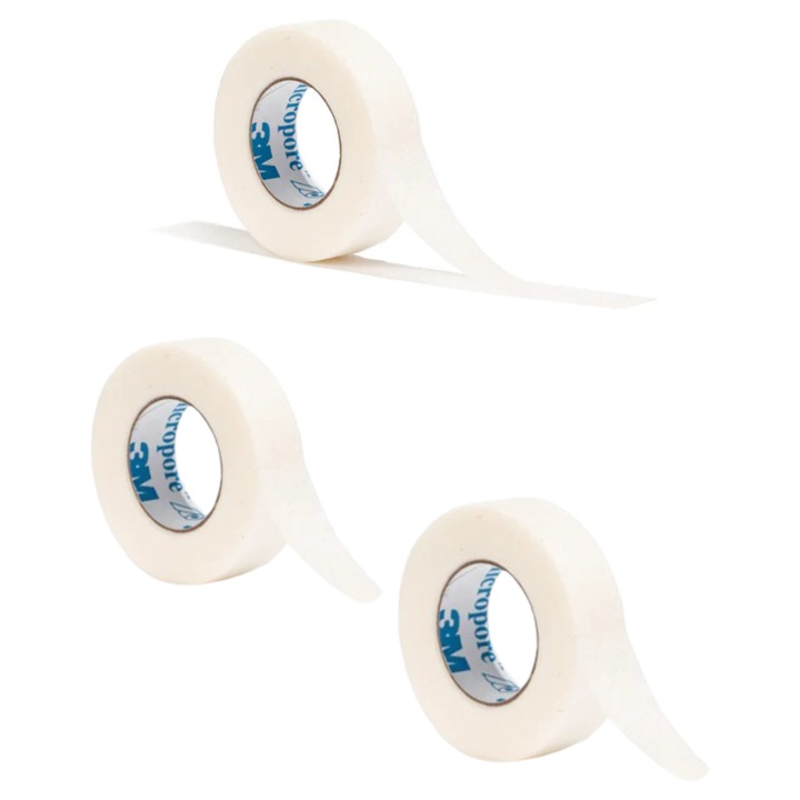 Set 3 benzi chirurgicala adeziva Micropore 3M-1.25cm x 9m, hipoalergenica, textil