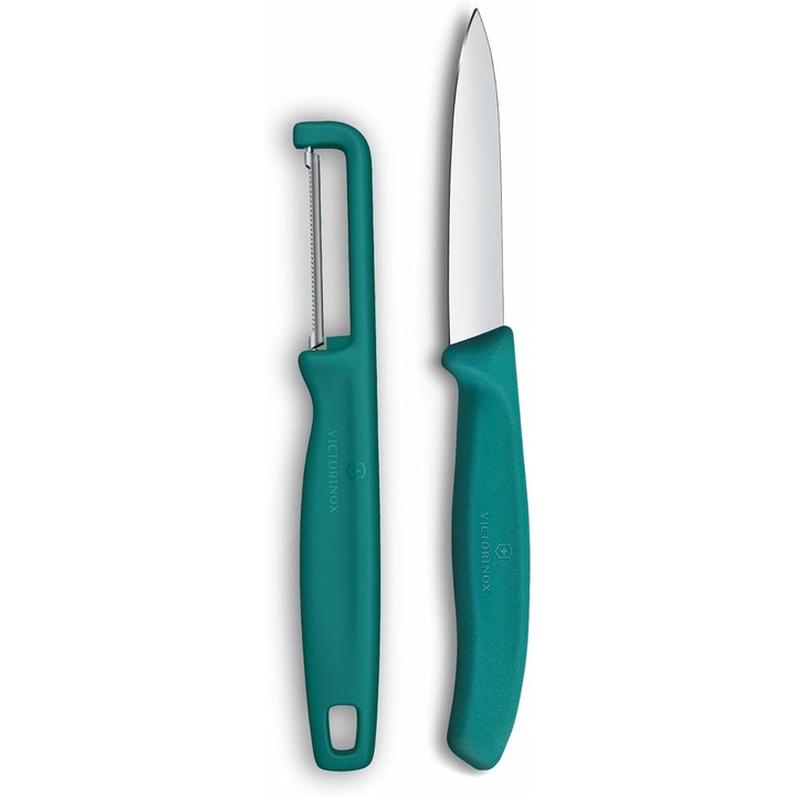 Set de cutite pentru legume Victorinox Swiss Classic, 2 bucati, lama extrascutita, verde, 9, 72x1, 93x0, 75cm