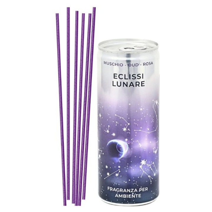 ECLISSI LUNARE frissítő szobaillatosító, 250 ml, keleti illat fás jegyekkel, színes pálcákkal