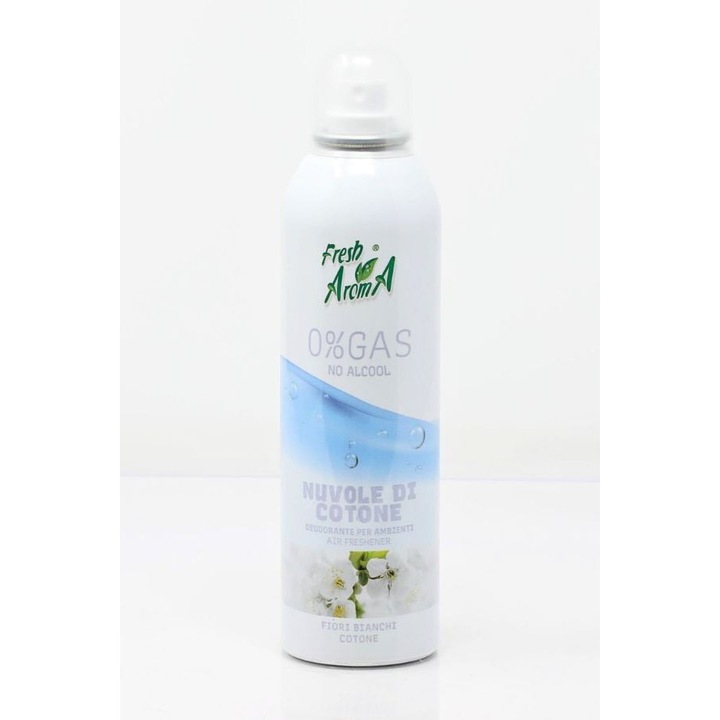 Fresh Aroma Spray de cameră 0% Gaz, Nuvole di Cotone, 250 ml, fără alcool, recipient din aluminiu