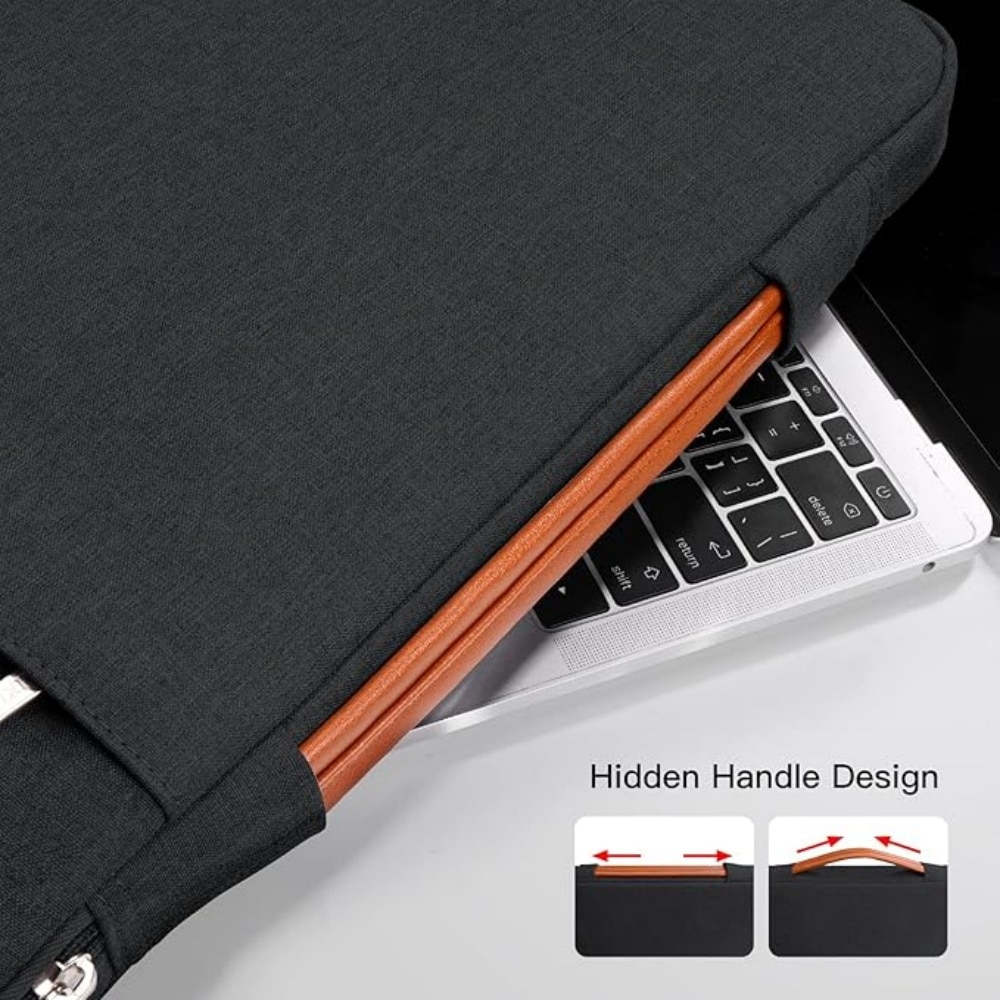Husa de Protectie 360° pentru Laptop 13/14 Inch, Excitat®, Compatibila cu MacBook Air 13, MacBook Pro 14 M4, M3, M2, M1, Surface Laptop 7, Geanta de laptop, Rezistenta la Apa, cu Buzunar pentru Accesorii, Negru