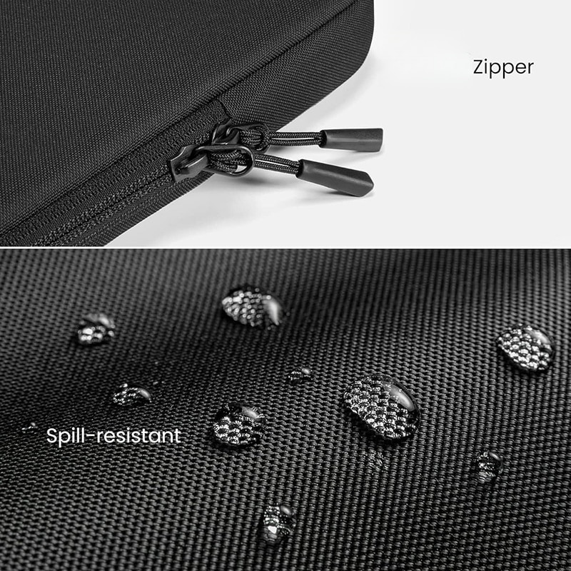 Husa de Protectie 360° pentru Laptop 13/14 Inch, Excitat®, Compatibila cu MacBook Air 13, MacBook Pro 14 M4, M3, M2, M1, Surface Laptop 7, Geanta de laptop, Rezistenta la Apa, cu Buzunar pentru Accesorii, Negru