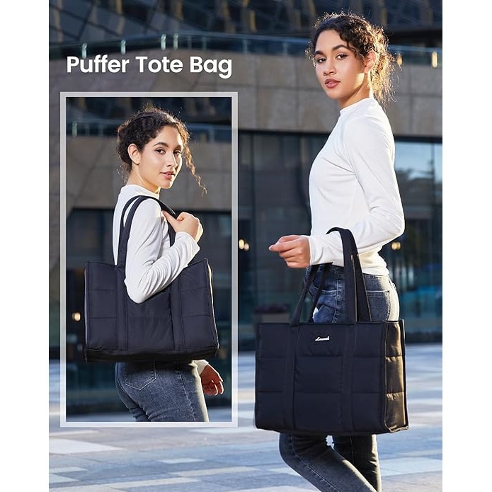 Geanta Laptop LOVEVOOK pentru Femei, Capacitate Mare, Usor de Transportat pe Umar sau in Mana, Ideala pentru Serviciu si Facultate - Potrivita pentru Laptopuri de pana la 40 cm