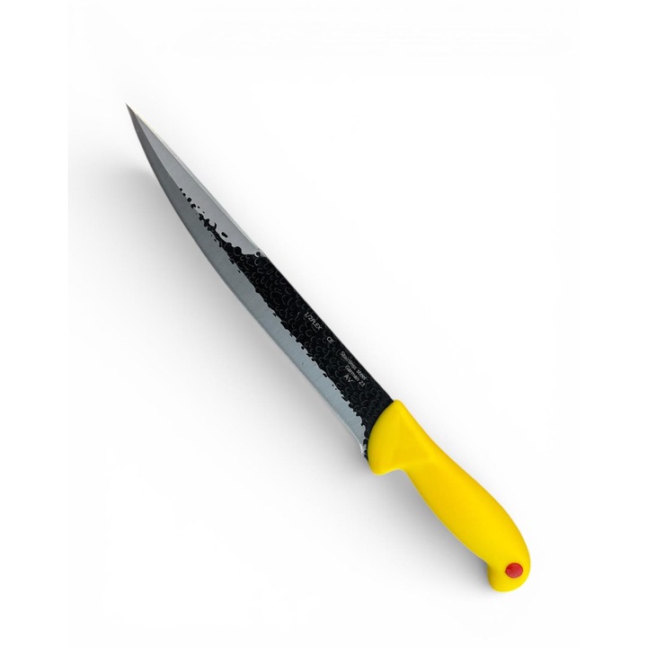 Cutit AVI® cu lama 22 cm, dublu tais, lungime totala 35 cm, maner ergonomic, galben, AVI-3802 Galben