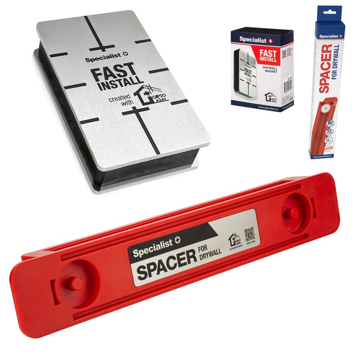 Set de inovatie Specialist+, 40cm, montaj nivelare distantare profile gipscarton, instalare precisa, asamblare eficienta cadru metalic, unelte pentru o singura persoana