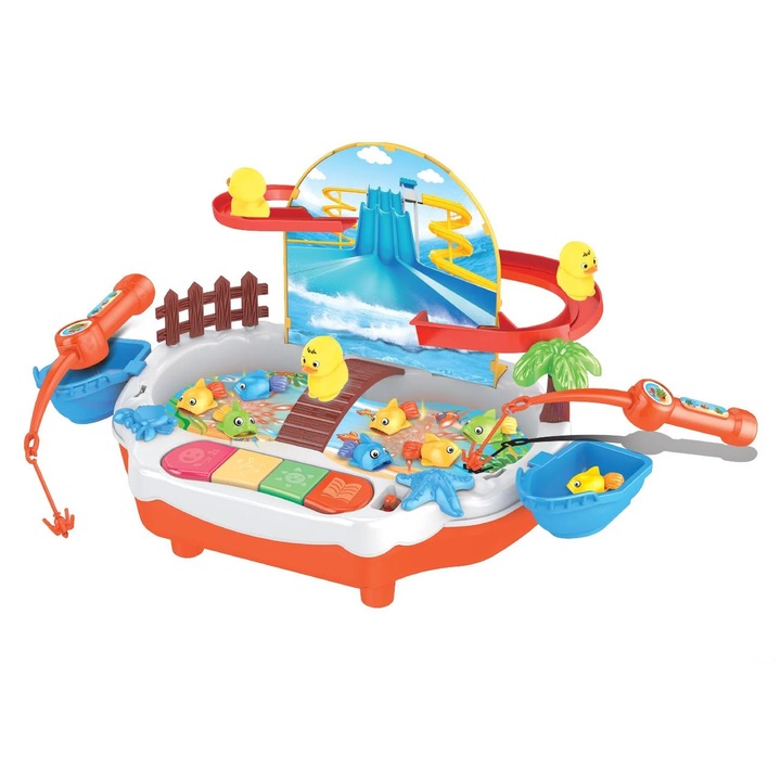 Társasjáték, horgászat halakkal és kacsákkal, gyerekeknek, többszínű