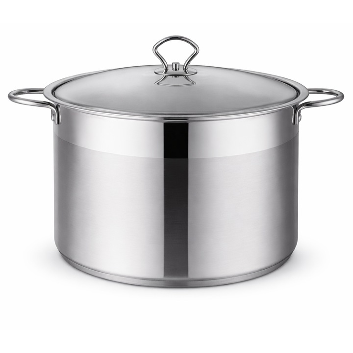 Oala inox cu capac metalic Royalty Line 34 x 24 cm