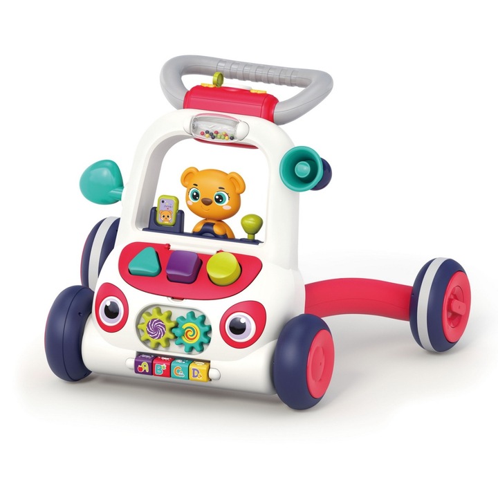 Antemergator cu centru de activitati interactive Hola, design convertibil, senzor de miscare, multicolor, 52.5x42.5x18.5cm