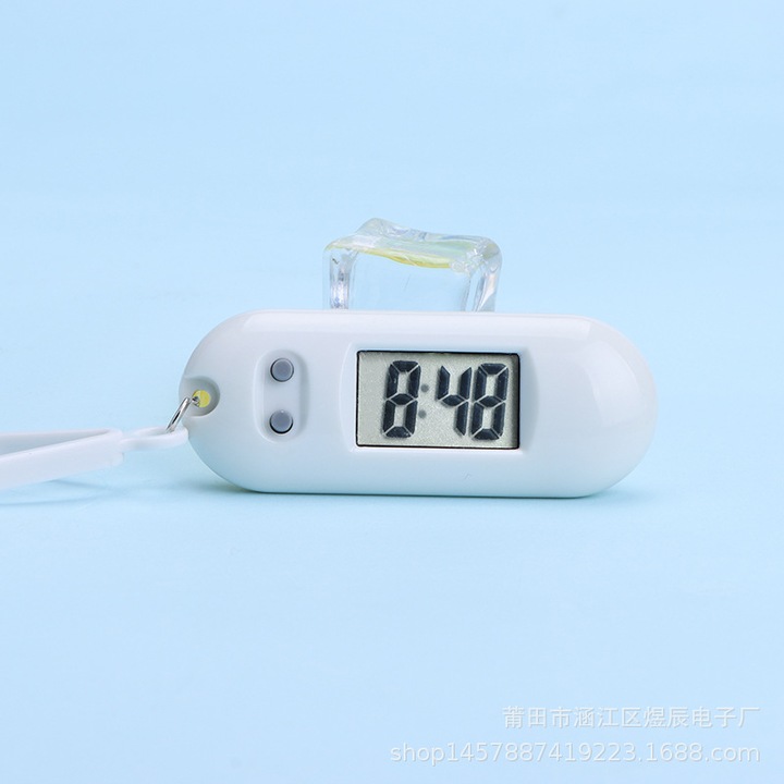 Elektronikus óra, LCD, csatos kivitel, fehér, 6.5x2.5x1.2cm