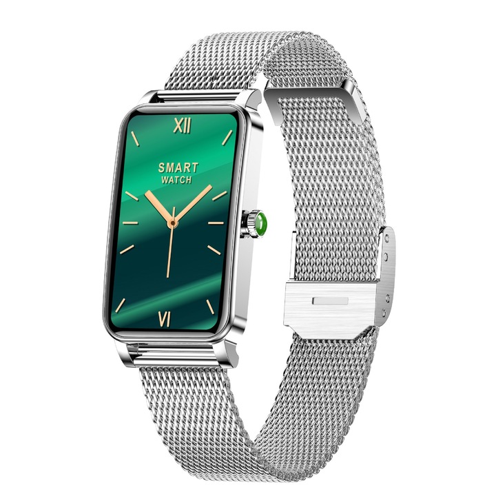 Ceas Smartwatch Dama, 2-in-1 Smartwatch & Bratara Fitness, Apel Bluetooth 5.3, Ecran HD IPS 1.47", Monitorizare Completa Sanatate (HR, SpO2, Somn, Ciclu Menstrual), IP68, Carcasa Otel Inoxidabil
