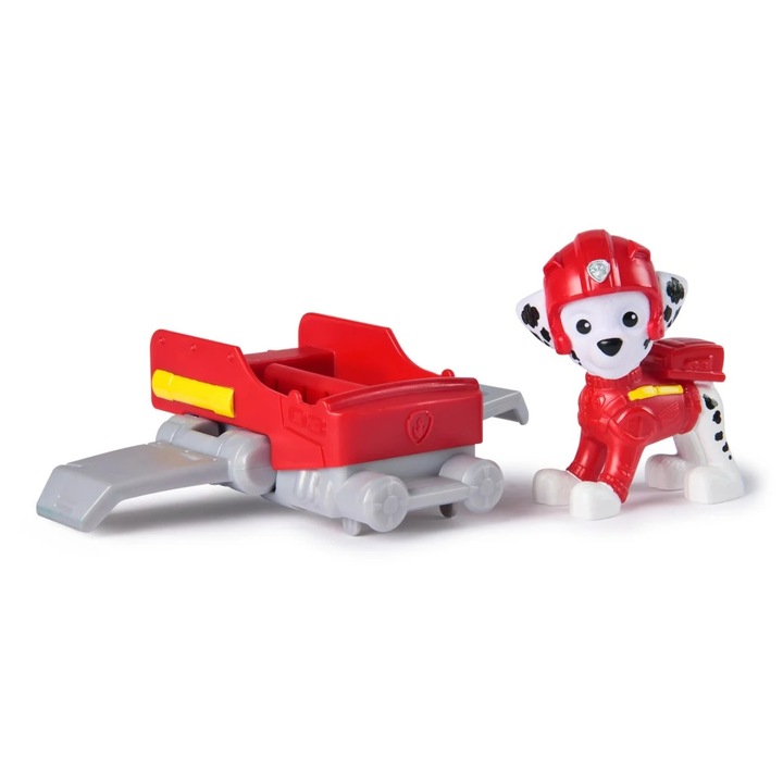 Set jucărie Paw Patrol, vehicul hoverboard și figurina Marshall 5 cm, roșu, 15.56x18.41x5.40cm