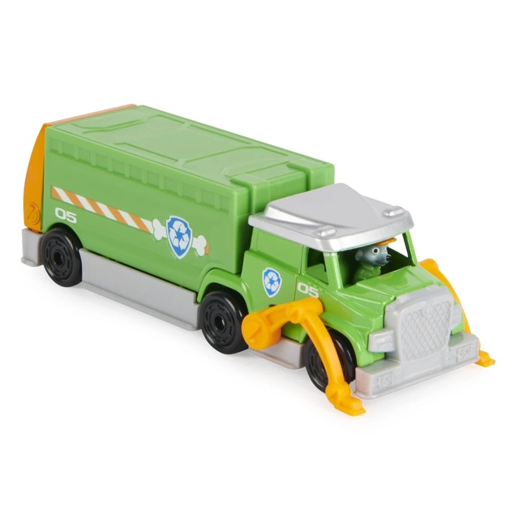 Vehicul metalic Paw Patrol, camion Rocky, 1:55, verde, 17.8x16.2x4.4cm