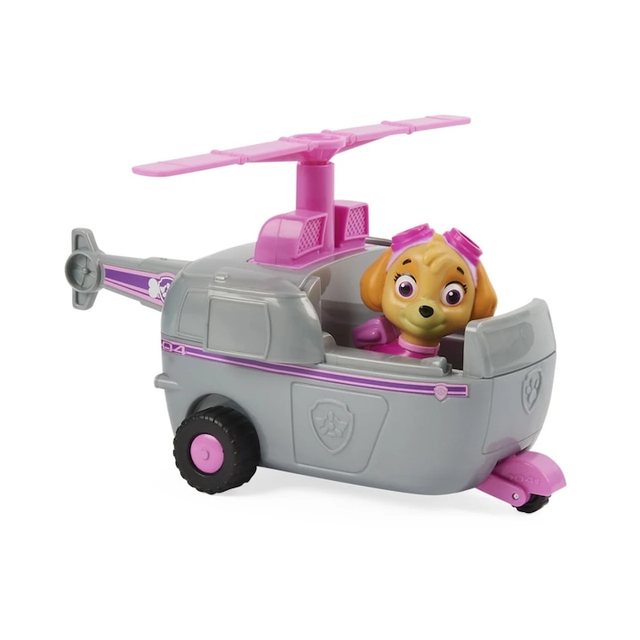 Vehicul de salvare, Paw Patrol, Skye, gri-visiniu, 21.91x21.12x9.70cm