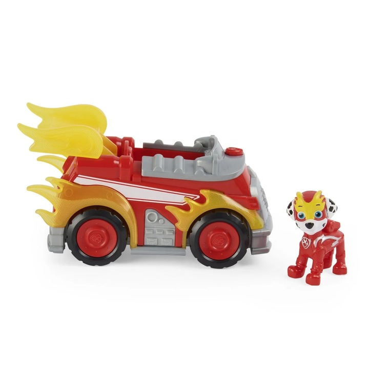 Vehicul de baza Deluxe Paw Patrol, set cu personajul Marshall, roșu, 21.80x22.20x9.50cm