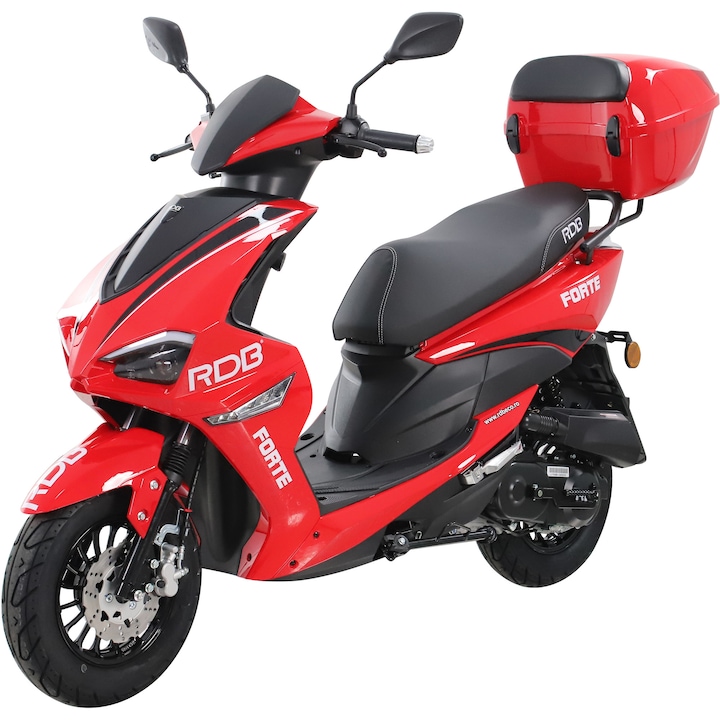 Scuter benzina RDB FORTE, 50cc, 4 timpi, 25km/h, fara permis de conducere, Rosu + CIV inclus