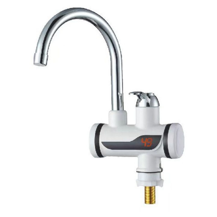 Elektromos vízmelegítő csaptelep, azonnali melegvíz, hideg és meleg használat, konyhába és fürdőszobába, alsó bekötésű