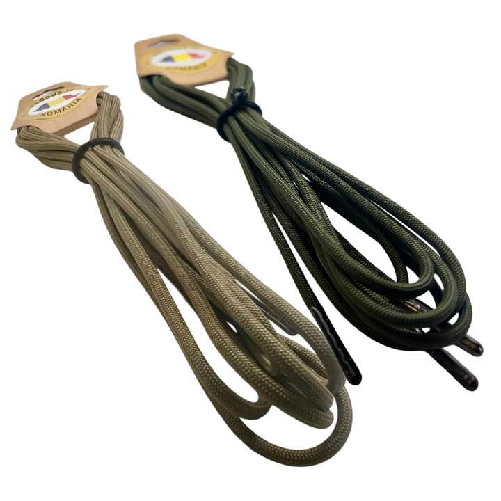 Sireturi Incaltaminte, Paracord 550, 4MM, 160 CM, Pachet 2 Bucati, Trekker, Olive, Coyote