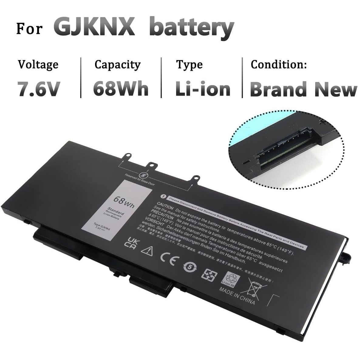 Batería Gjknx Para Dell Latitude 5480 5580 55905490 5280 | Cuotas sin interés