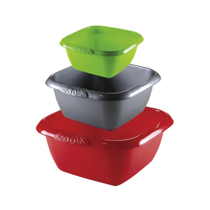 Set 3 Ligheane Patrate, DarAnDAm, 3/6/12L, Plastic