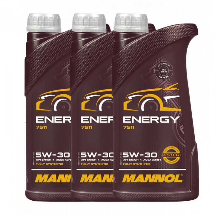 Pachet 3 litri Ulei Motor MANNOL Energy 5W30 Sintetic cu Ester (HTHS Scazut, Start-Stop)