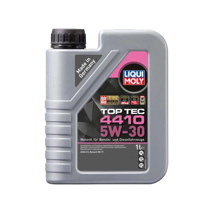 Ulei Motor Liqui Moly Top Tec 4410 5W-30, 1 Litru, Sintetic, ACEA C3, Aprobare Renault RN17 (Dacia/Renault >2018)