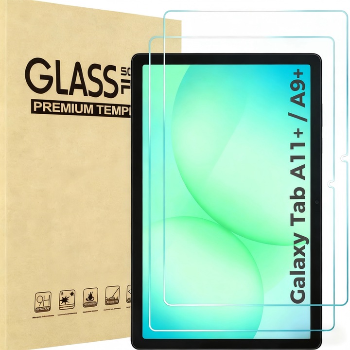 2 db ProCase edzett üveg védőfólia készlet Samsung Galaxy Tab A11+ 2025 (SM-X230)/Tab A9+ 2023 (SM-X210) készülékhez, 9H keménység, 11 hüvelyk