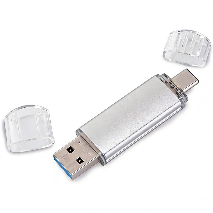 Stick USB 64 GB, OTG 2in1, USB 2.0 si Type C, multicolor