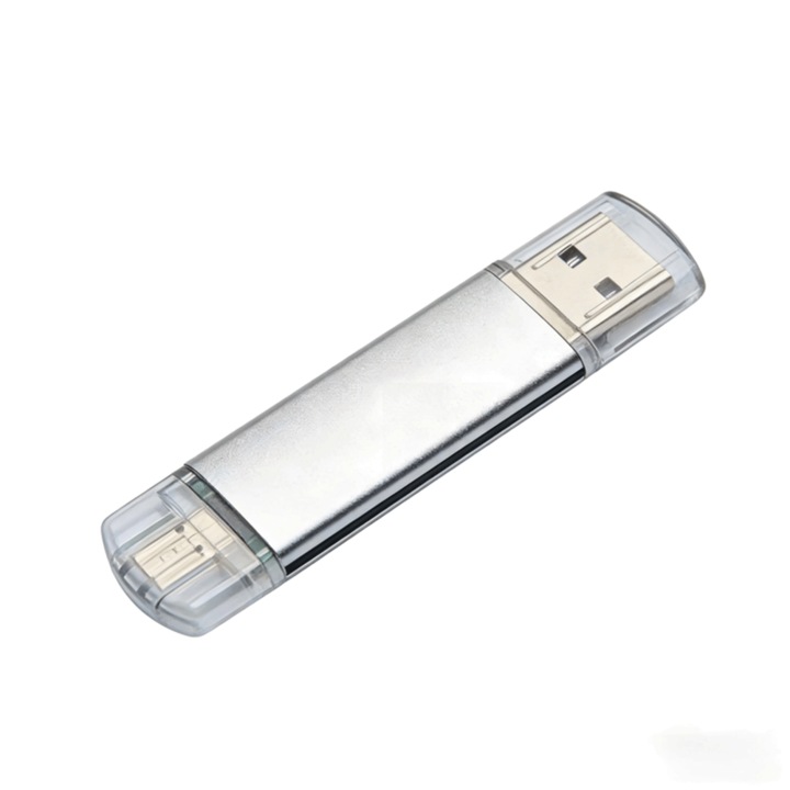 Stick USB-C 128GB, USB 3.0 OTG 2-in-1, negru, design compact