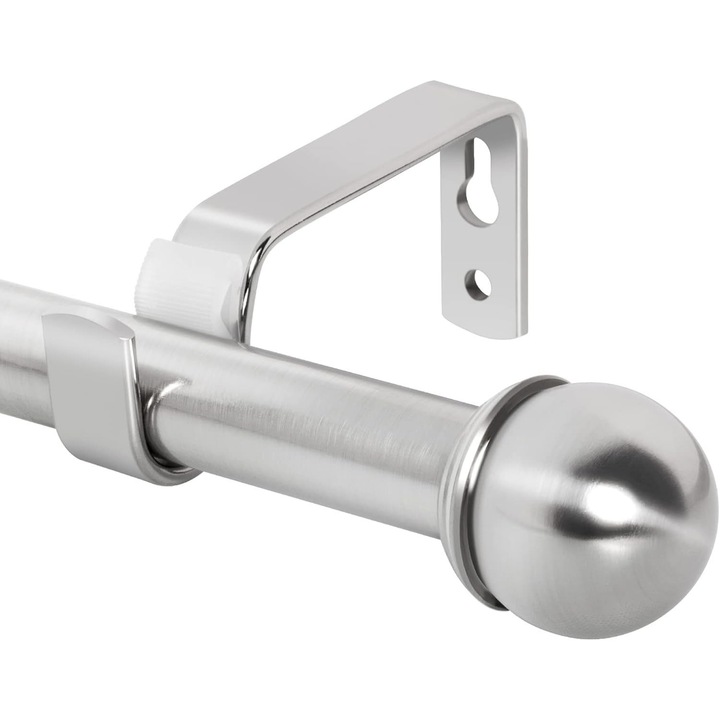 Галерия за пердета или завеси, разтегателна, 70-120 см, регулируема, метална релса с кръгли накрайници за спалня, всекидневна, детска стая