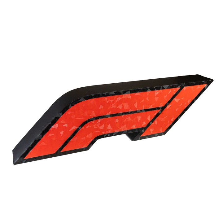 Lampa LED Formula 1, design minimalist, negru/rosu, alimentare USB-C, 7cmx25cm