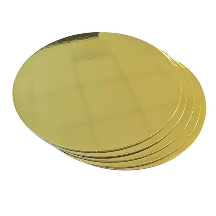 Set discuri tort Auriu-Negru, 25 cm, 5 buc, 3 mm