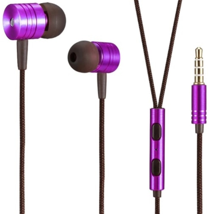 Casti In-Ear Profesionale HOZRO, din Metal, Model Dub Step Bass, Sunet Puternic cu Bass Intens, Claritate Audio Superioara, Conector Universal Jack 3.5 mm, Design Ergonomic si Rezistent