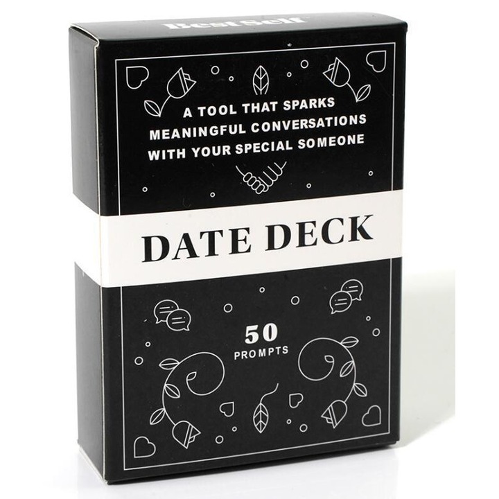 Randevúkártya-csomag – 50 lebilincselő beszélgetési kártya pároknak – Szórakoztató és gondolatébresztő randevújáték – Kártyázás a mélyebb kapcsolatok és intimitás feloldásához
