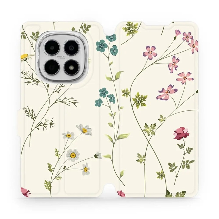 Калъф флип Mobiwear за Xiaomi Redmi Note 15 4G, дизайн цветя, устойчив на удари, многоцветен