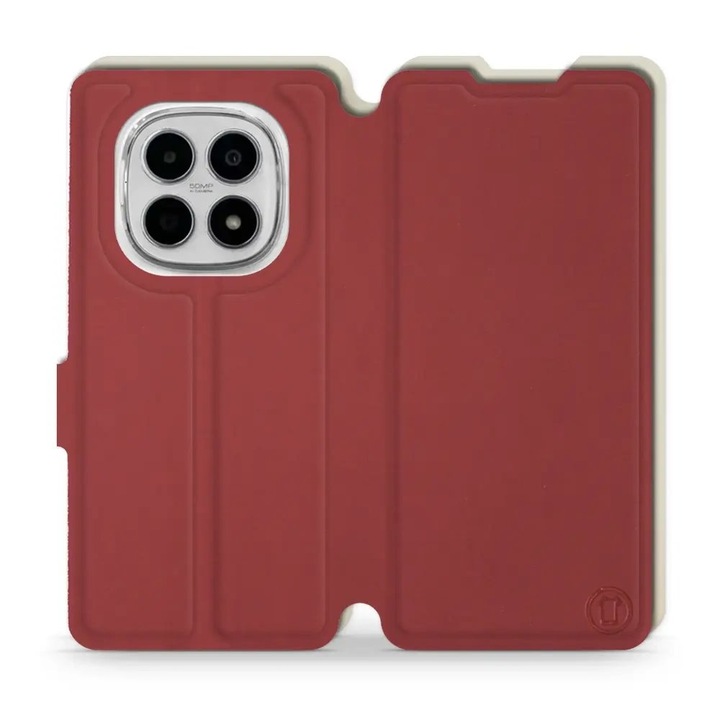 Husa flip Mobiwear pentru Xiaomi Redmi Note 15 4G, rosie, material Semis + TPU, design elegant, set inclus