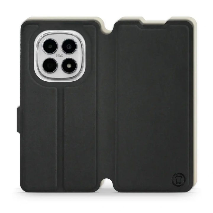 Калъф флип Mobiwear за Xiaomi Redmi Note 15 4G, черен, материал Semis, с интегрирана стойка