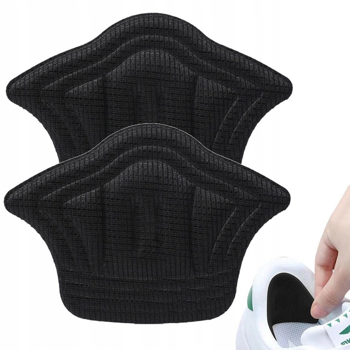 Protecții călcâie, SNM, set 2 bucăți, spumă autoadezivă, 11x8 cm, negru