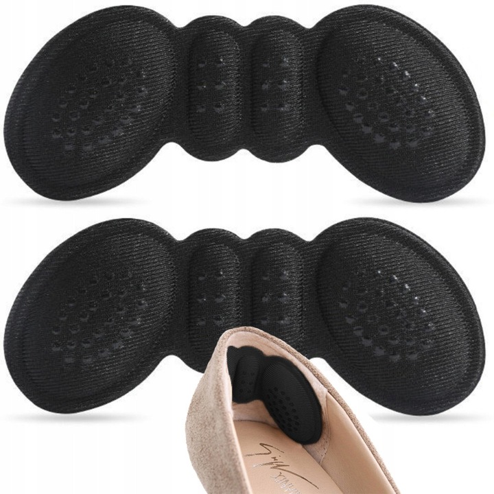 Branturi pentru calcai, SNM, set 2 bucati, negru, 9.5x4 cm, autoadezive