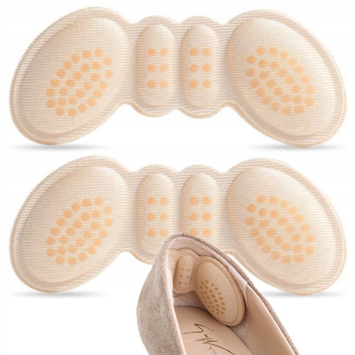 Protectii Calcaie SNM, Set 2 Bucati, Autoadezive, Dimensiuni 9.5x4 cm, Bej