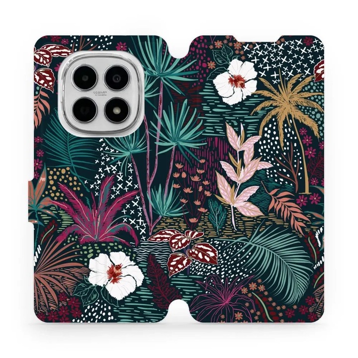 Калъф с флип Mobiwear за Xiaomi Redmi Note 15 4G, флорален дизайн, устойчив на удари и надрасквания, многоцветен