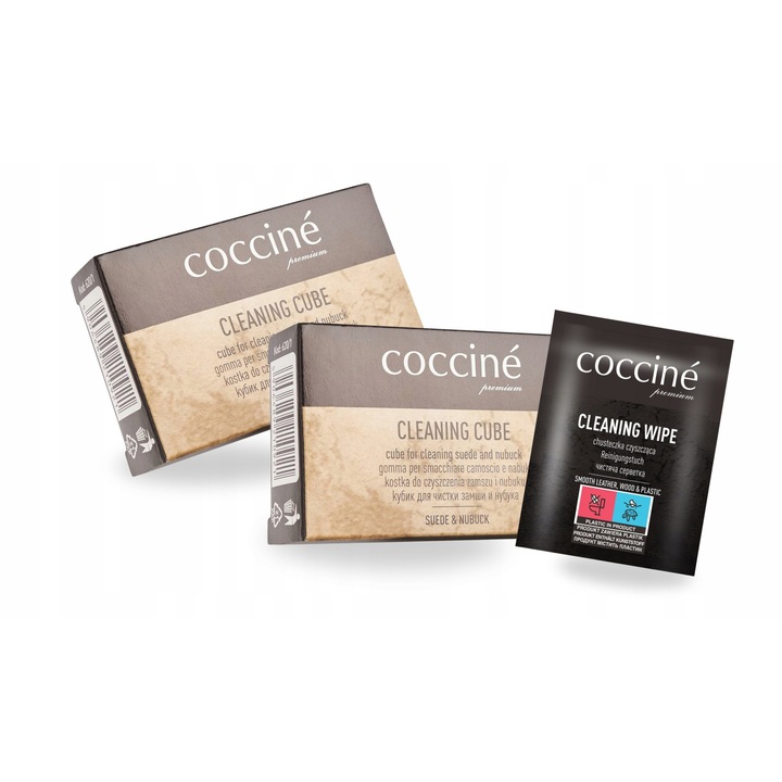 Kit de curatare pentru piele intoarsa si nubuc, Coccine, radiera de curatare x2, servetel pentru piele x1, Piele, 3 in 1, Indeparteaza eficient petele, Sigur pentru piele, Usor de utilizat, Eficient si durabil, Utilizare universala, Convenabil si