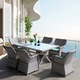 Set mobilier gradina/terasa 6 scaune si masa, Maison Mex CALZADA, alb/turquoise